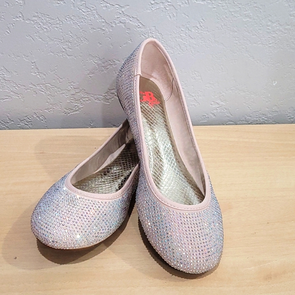 GB Girls Rhinestone Ballet Flats